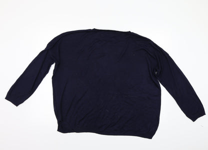 Preloved M&S Womens Blue   Pullover Jumper Size XL - Back