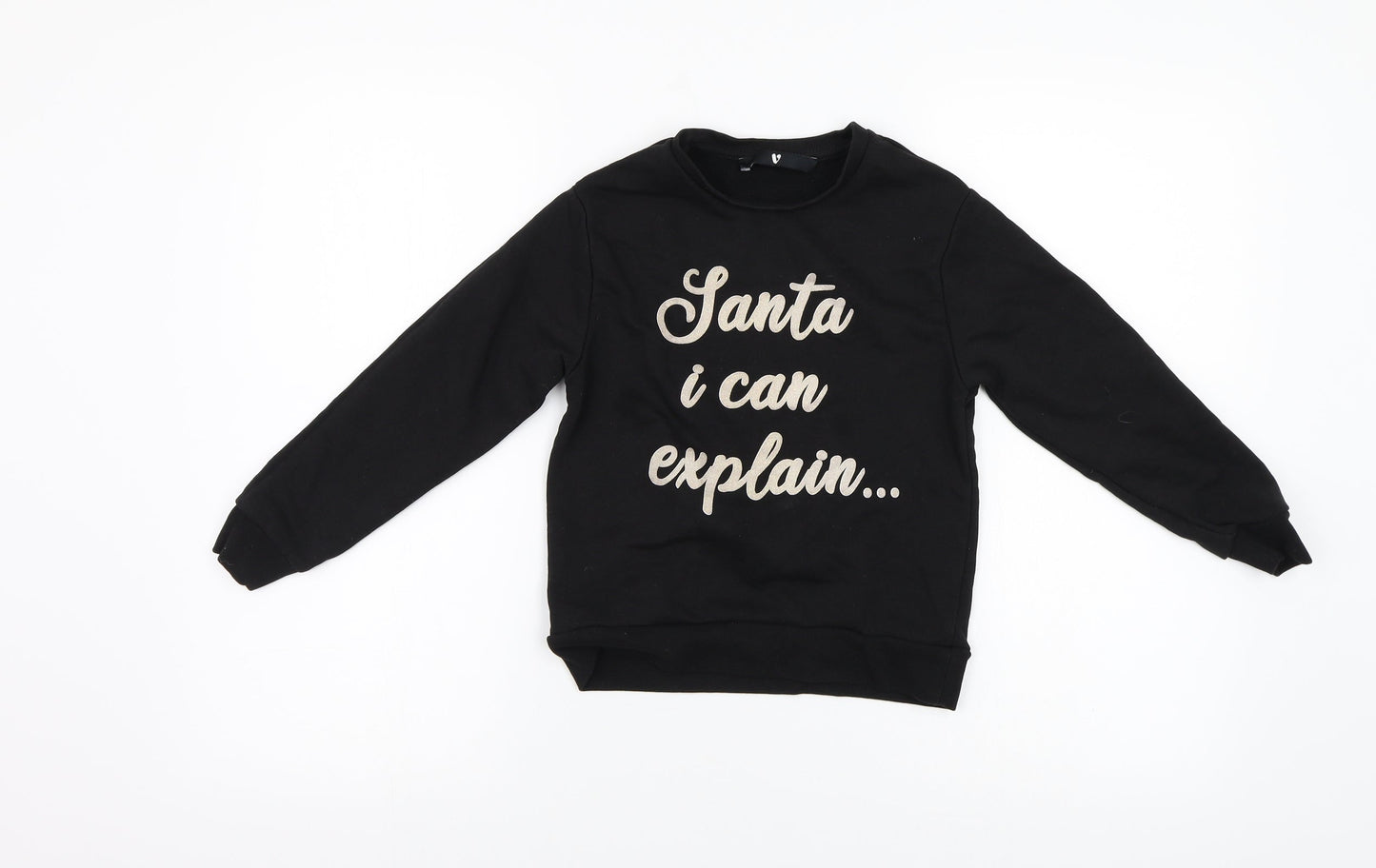 Very Boys Black   Pullover Sweatshirt Size 8 Years  - Santa