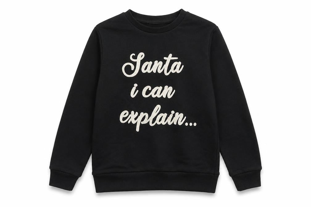 Very Boys Black   Pullover Sweatshirt Size 8 Years  - Santa