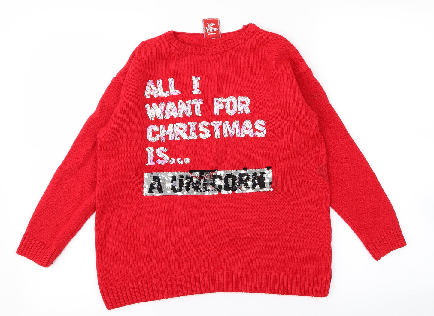 George Womens Red   Pullover Jumper Size 10  - CHRISMTAS