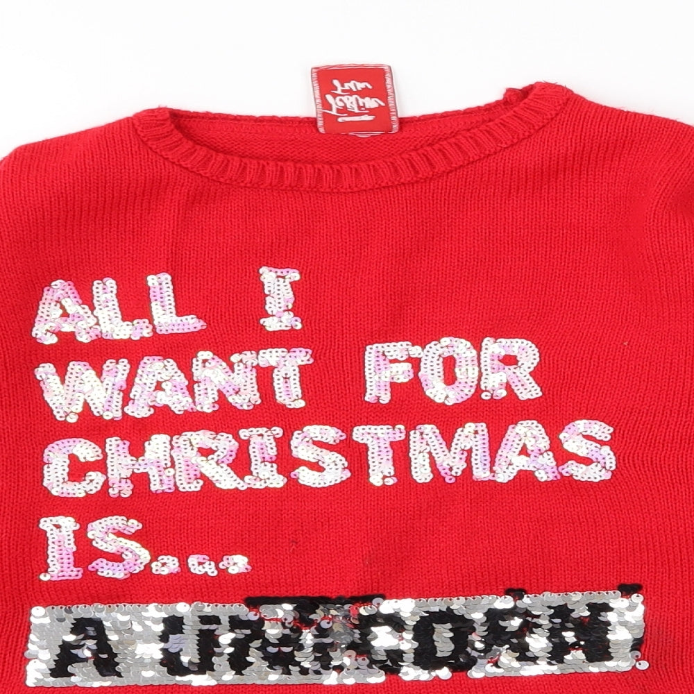 George Womens Red   Pullover Jumper Size 10  - CHRISMTAS