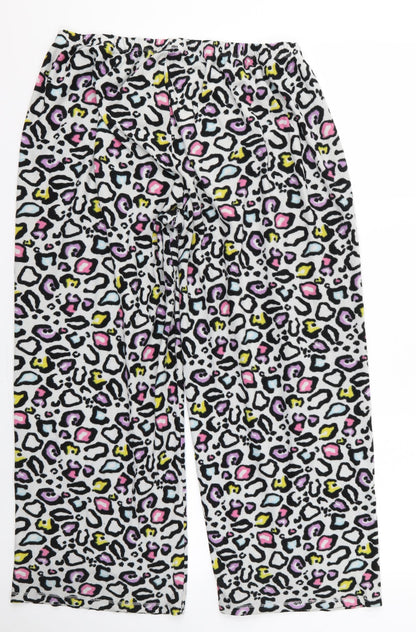 Preworn Womens White Animal Print  Trousers  Size M L24 in