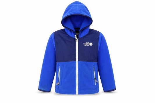 Front view of THE EARTH GEAR boys’ blue basic coat coat, size 2, years