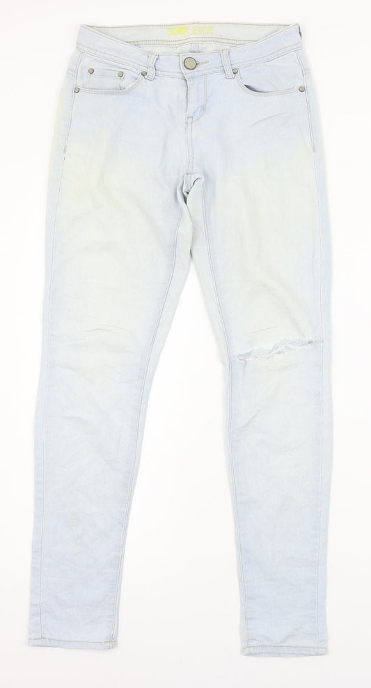 Preworn Womens Blue  Denim Skinny Jeans Size 8 L28 in