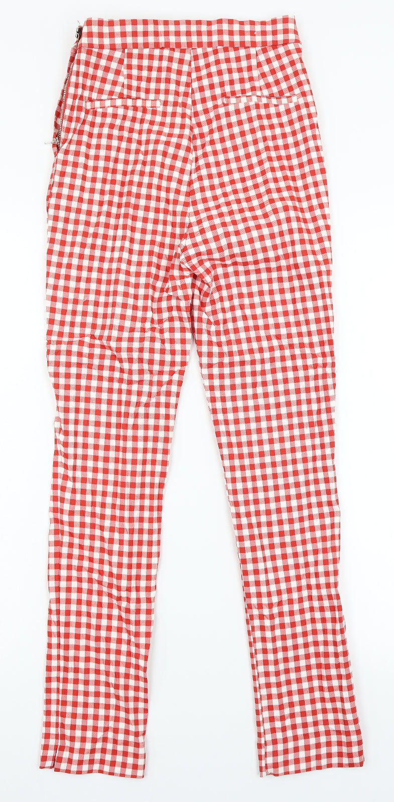 Astradivarius Womens Red Check  Trousers  Size 6 L26 in