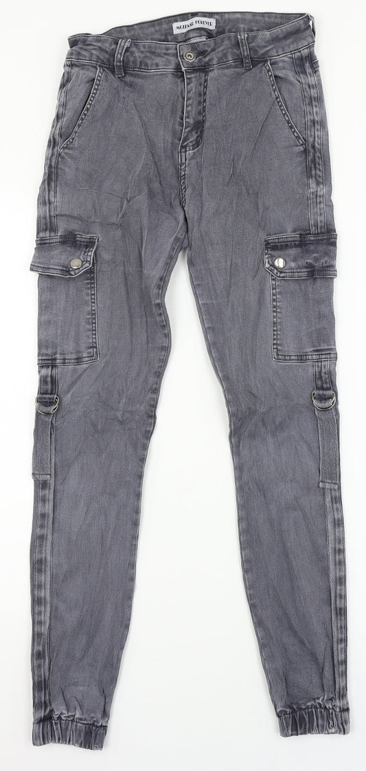 Mozzar Womens Black  Denim Skinny Jeans Size M L27 in