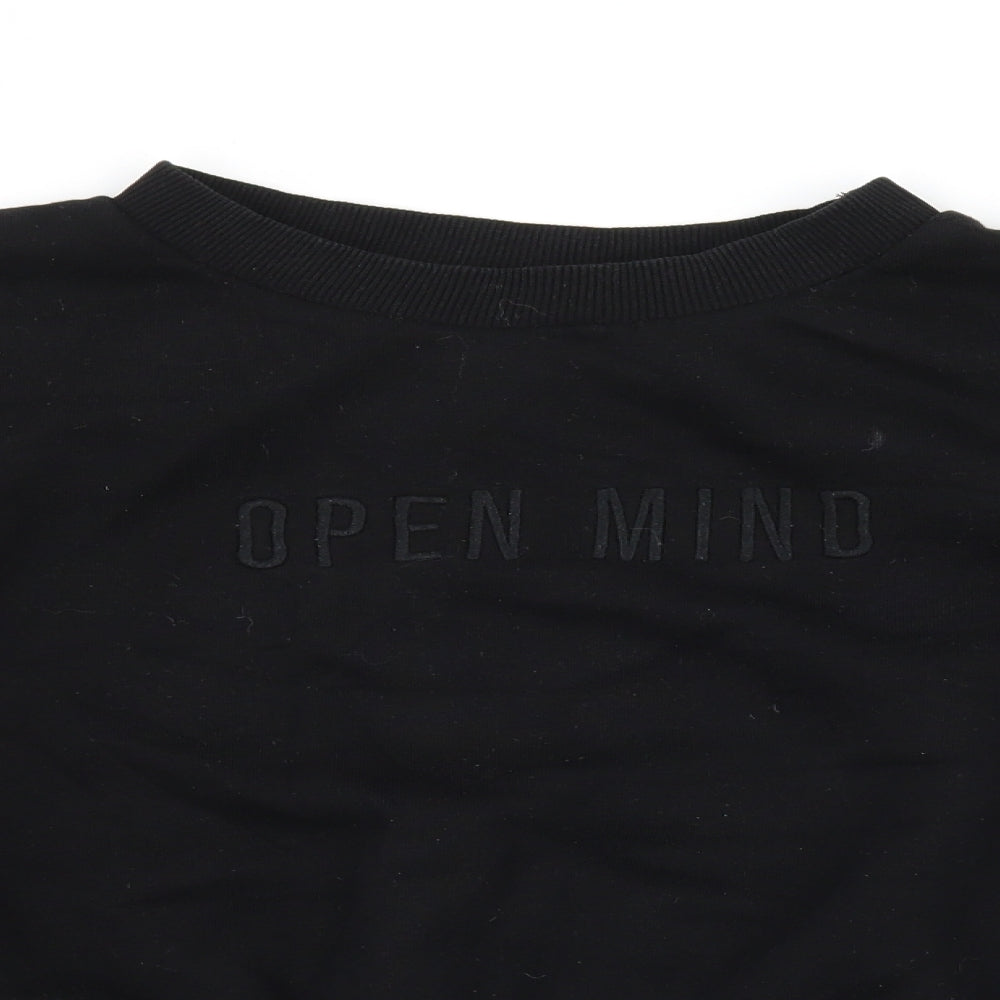 Primark Womens Black  Jersey Pullover Sweatshirt Size 10  - Cropped