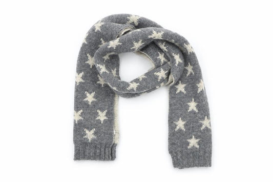 Marks & Spencer Girls Grey Geometric Knit Scarf Scarves & Wraps One Size