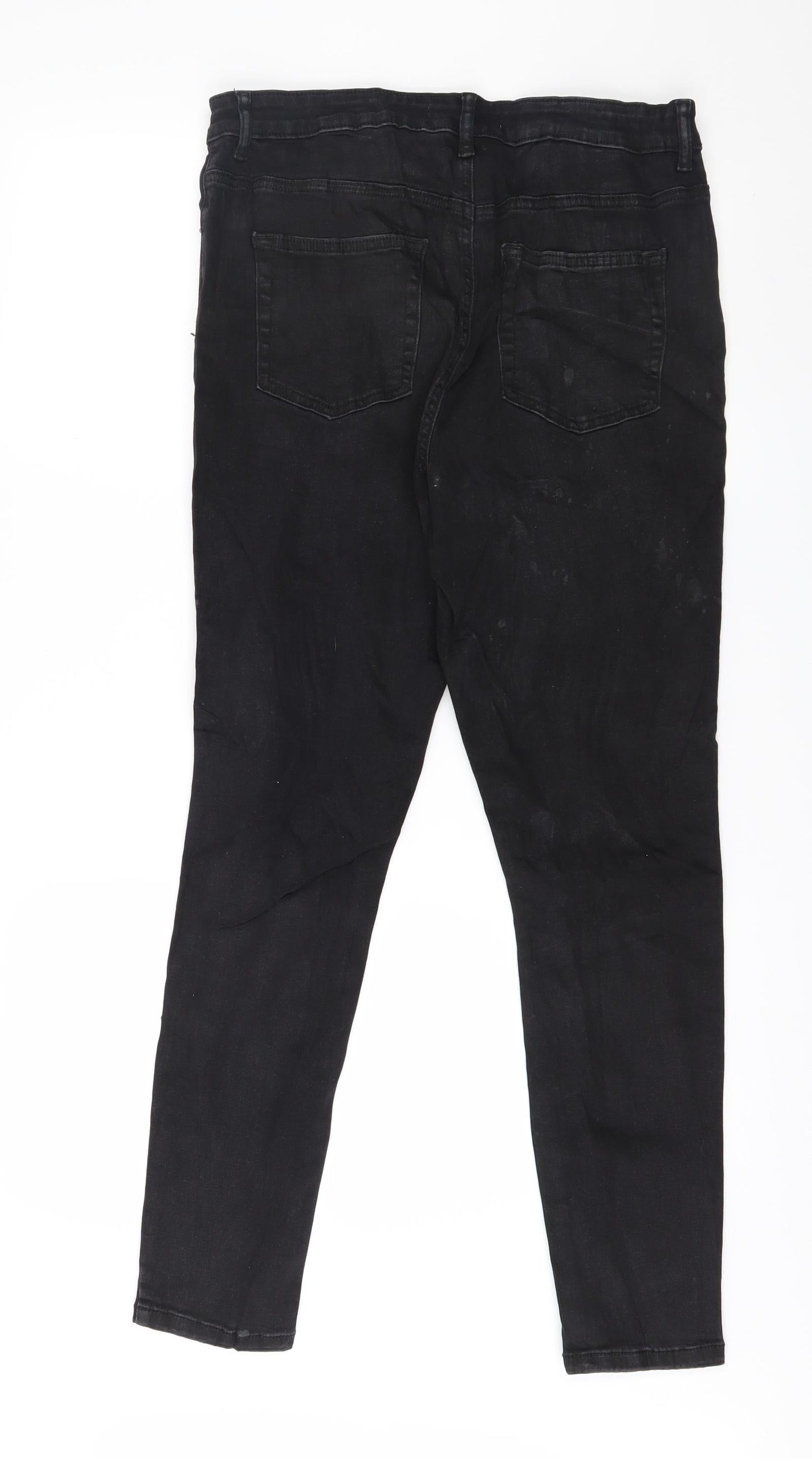 Denim & Co. Womens Black  Denim Skinny Jeans Size 16 L28 in