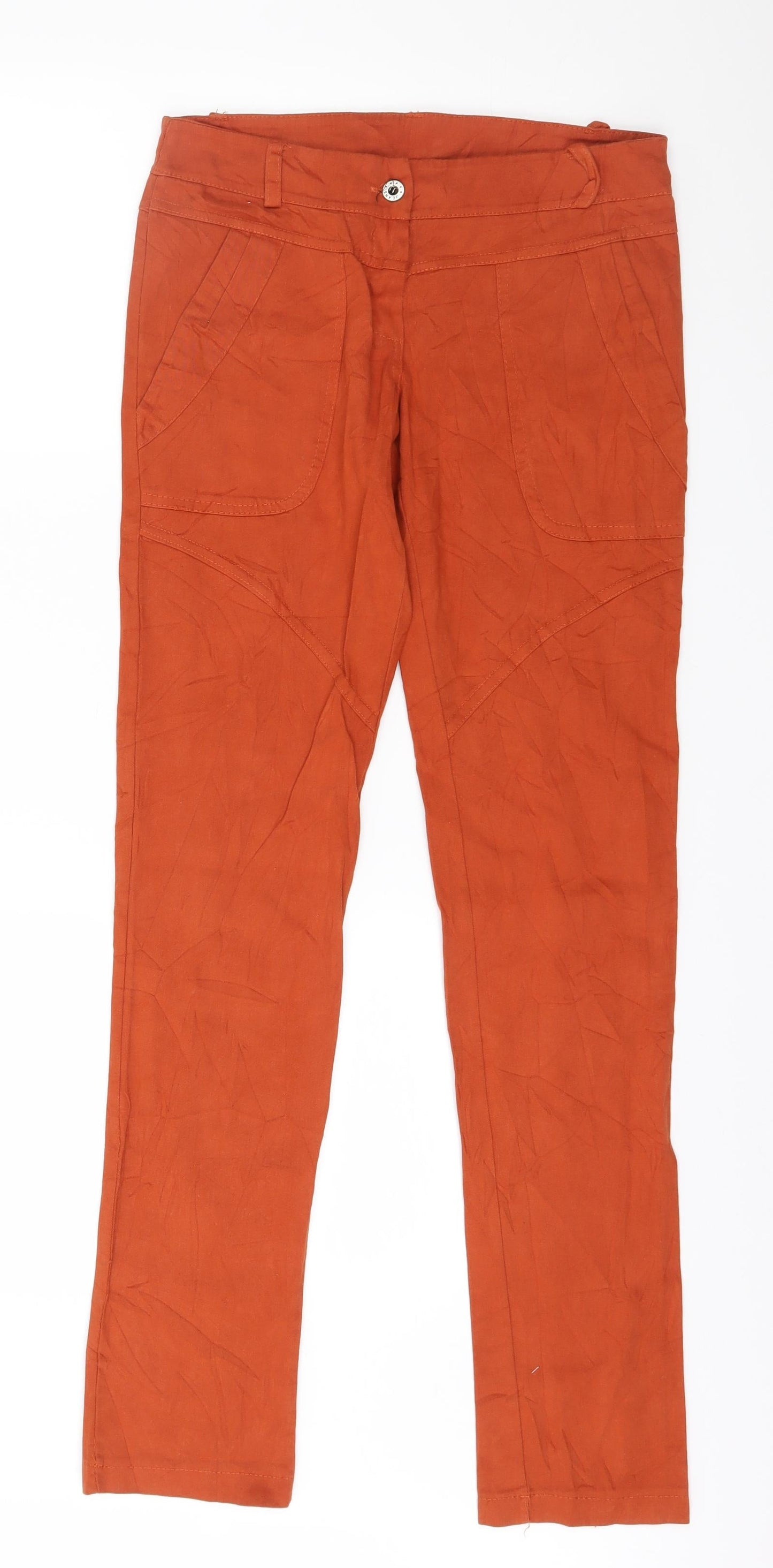 Preworn Womens Orange  Denim Jegging Jeans Size S L31 in