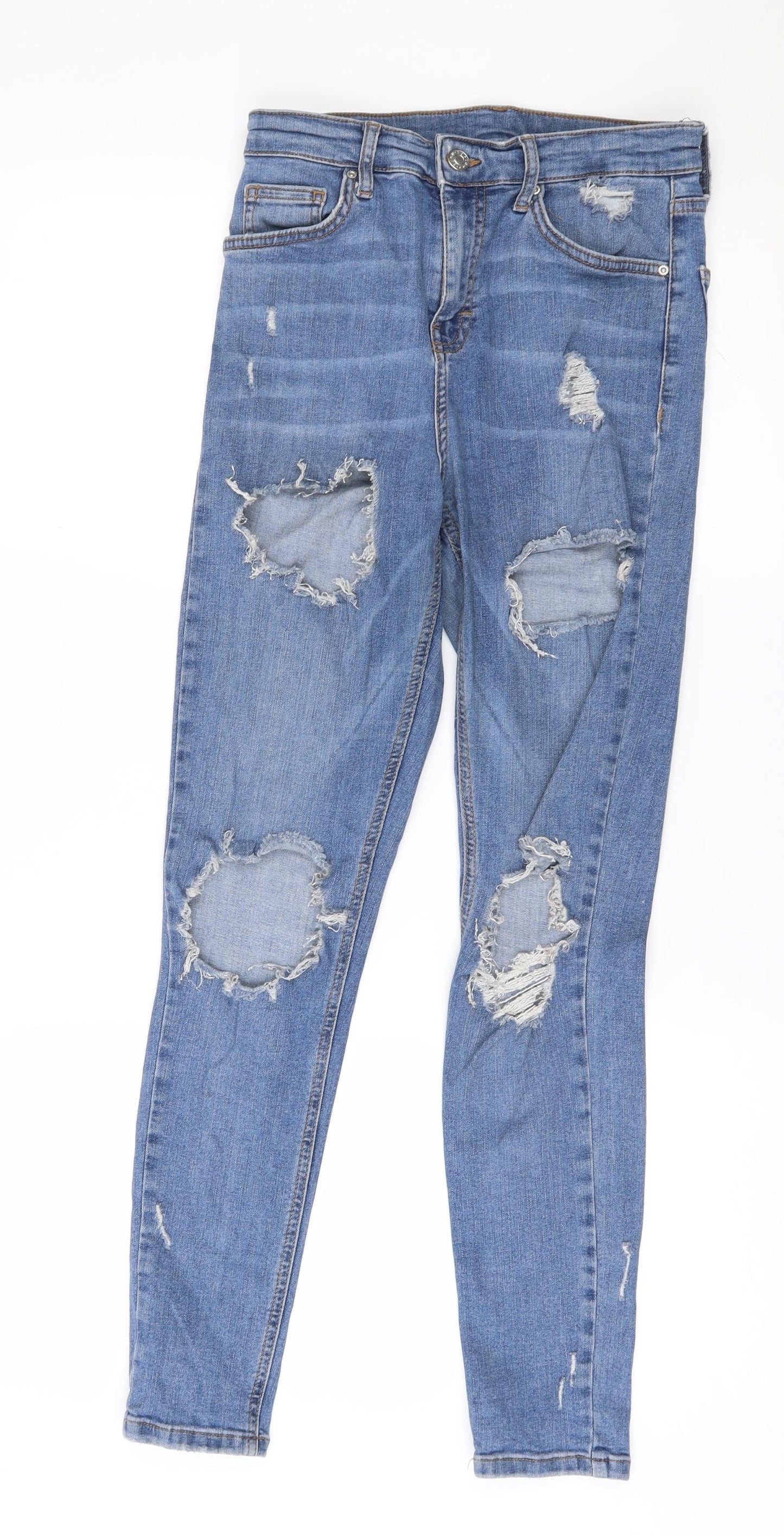 Topshop Womens Blue  Denim Skinny Jeans Size 28 in L32 in