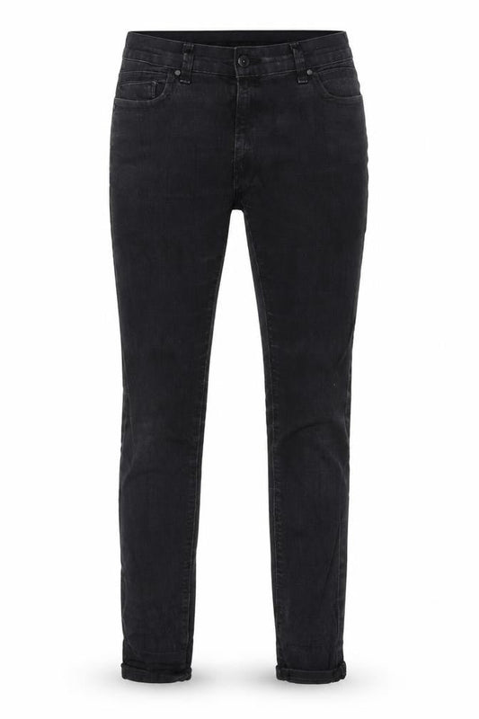 Front view of Denim & Co. women’s grey denim skinny jeans, size UK 8, 30-inch leg