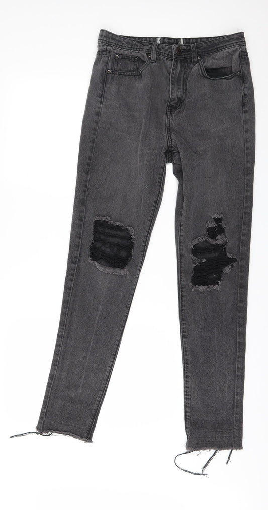 Preworn Womens Grey  Denim Straight Jeans Size 30 in L30 in