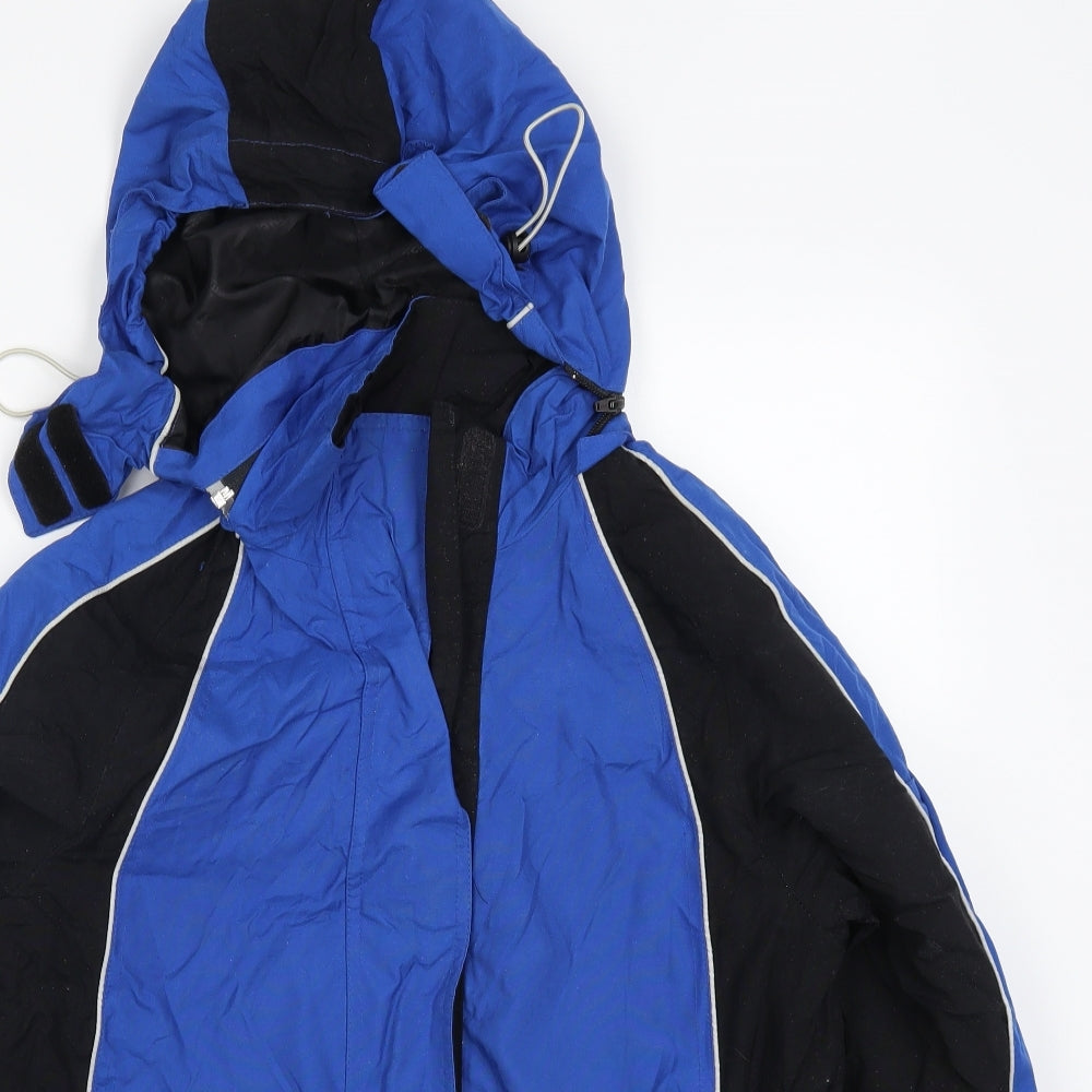 Maine Womens Blue Striped  Jacket Coat Size 12