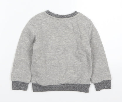 Back view of Primark Baby Grey Basic T-Shirt, size 18-24, Months - Polar Bear
