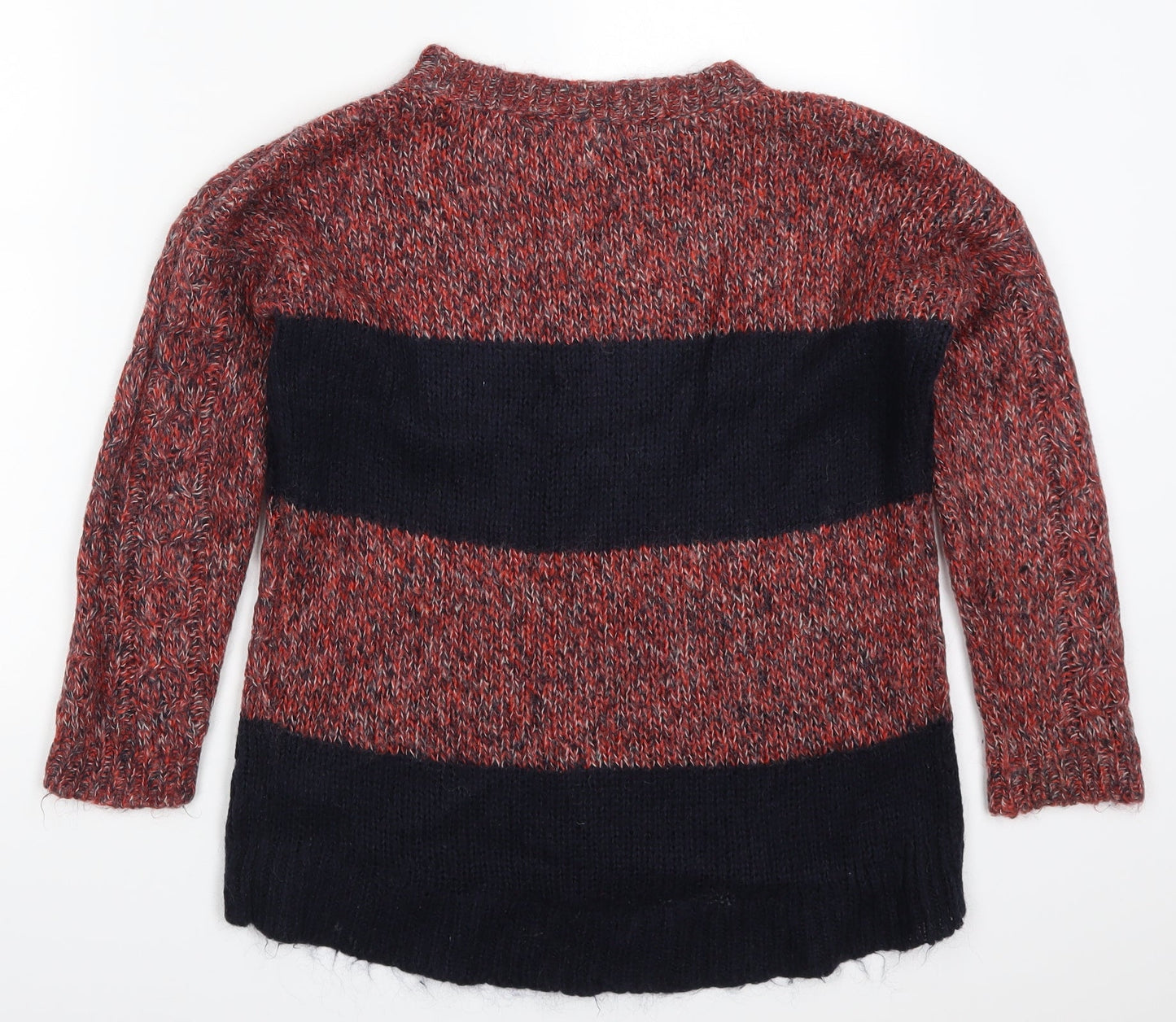 Marks and Spencer Womens Red Striped  Pullover Jumper Size 8
