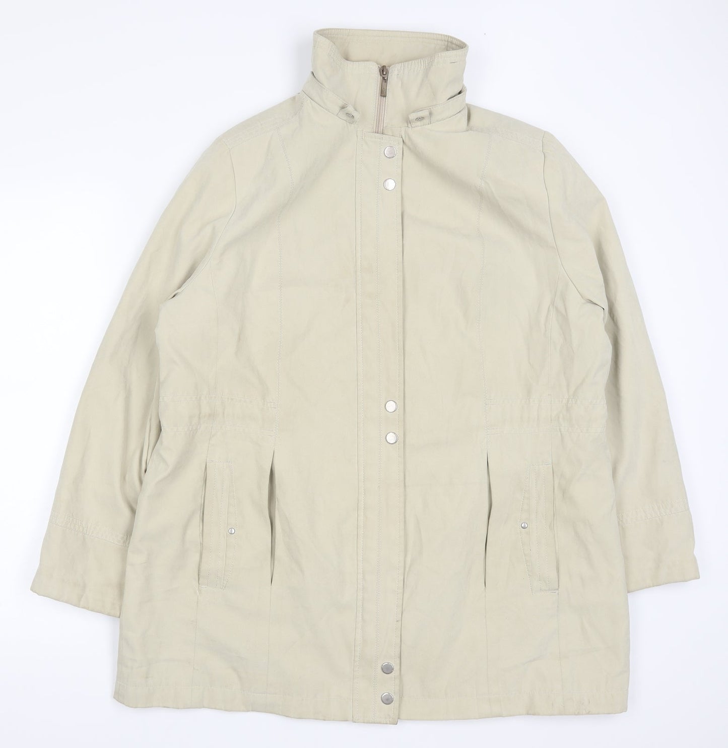 Preworn Womens Beige   Pea Coat Coat Size L
