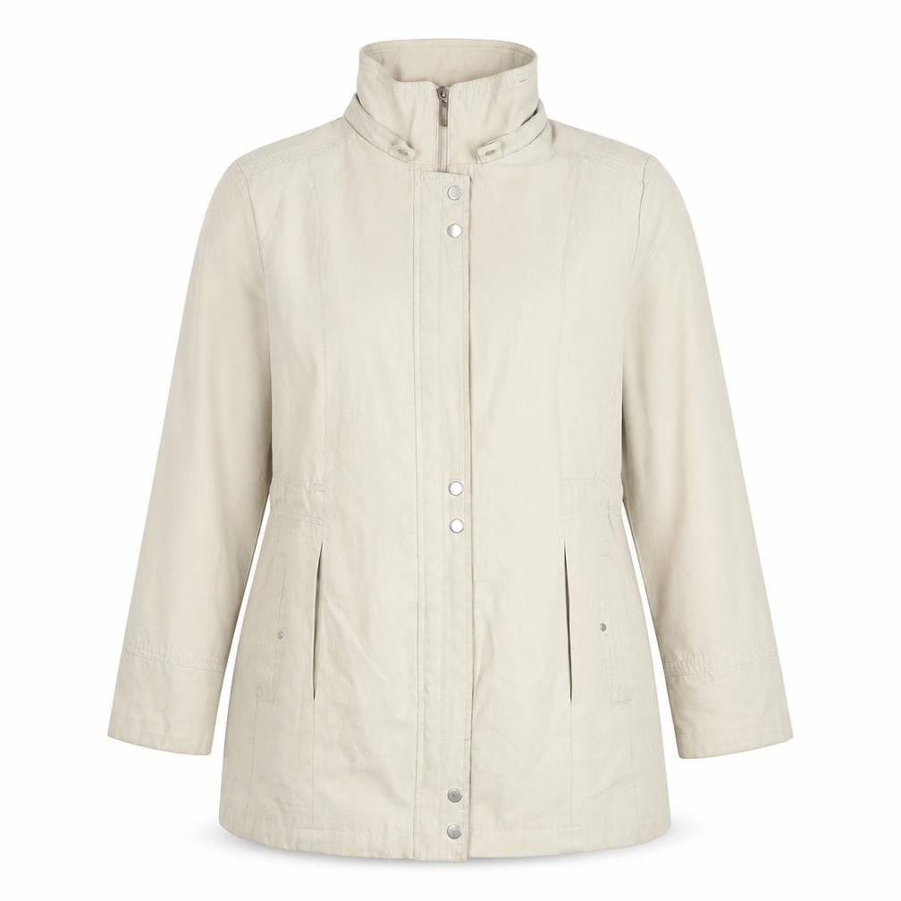 Preworn Womens Beige   Pea Coat Coat Size L