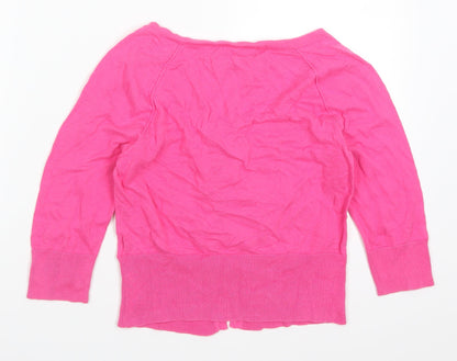 Back view of Red Herring women’s pink cardigan jumper, size UK 10