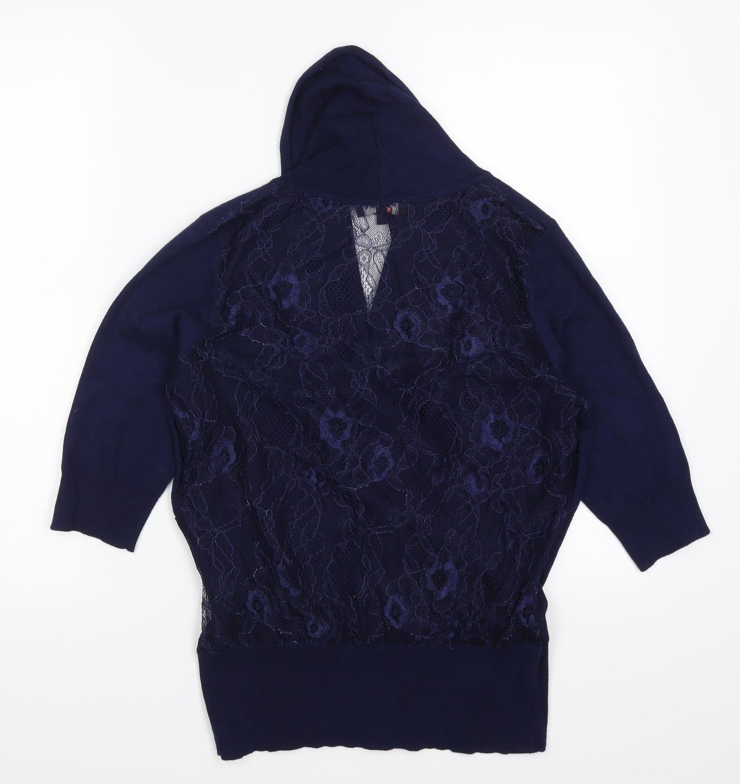 Morgan Womens Blue  Lace Pullover Jumper Size M