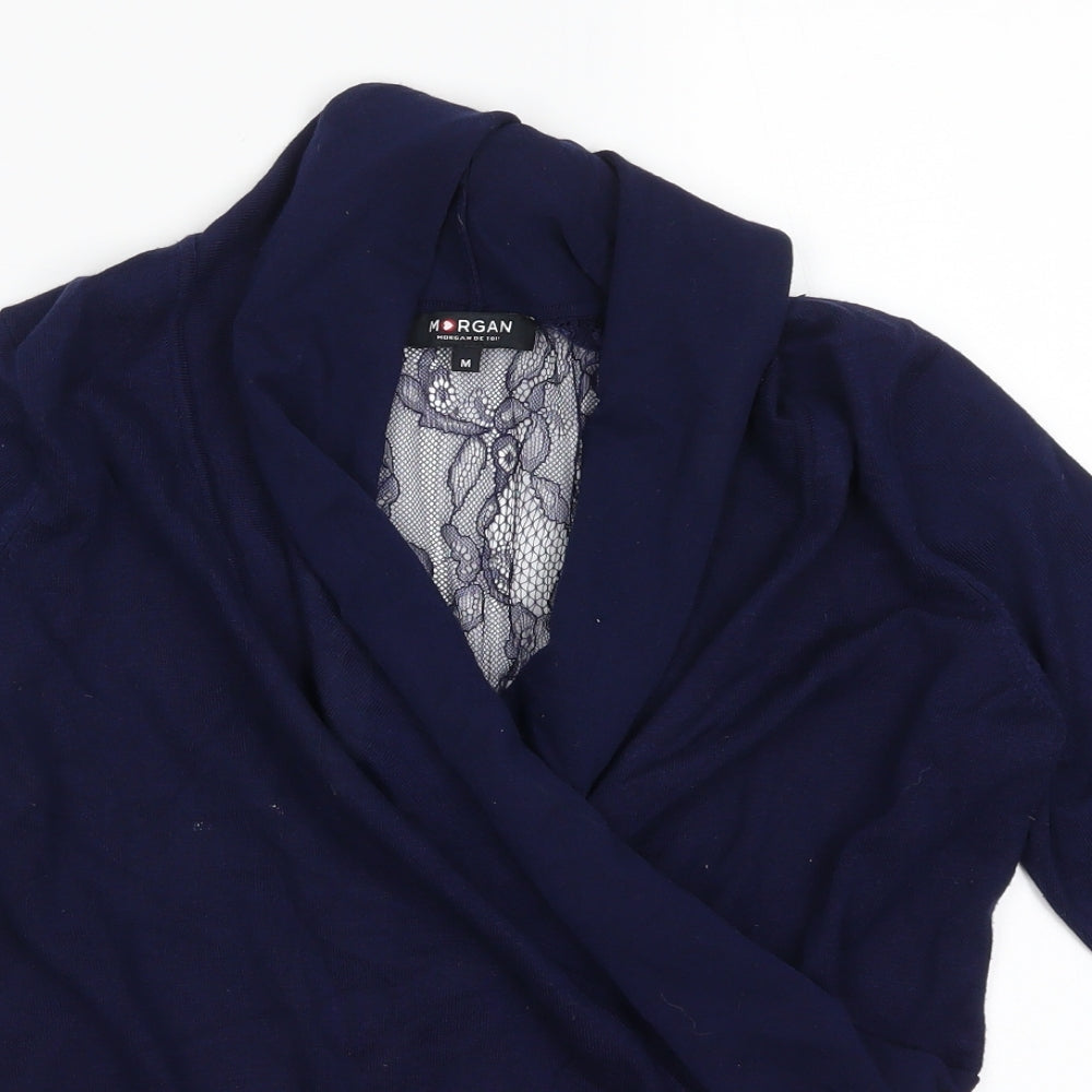Morgan Womens Blue  Lace Pullover Jumper Size M