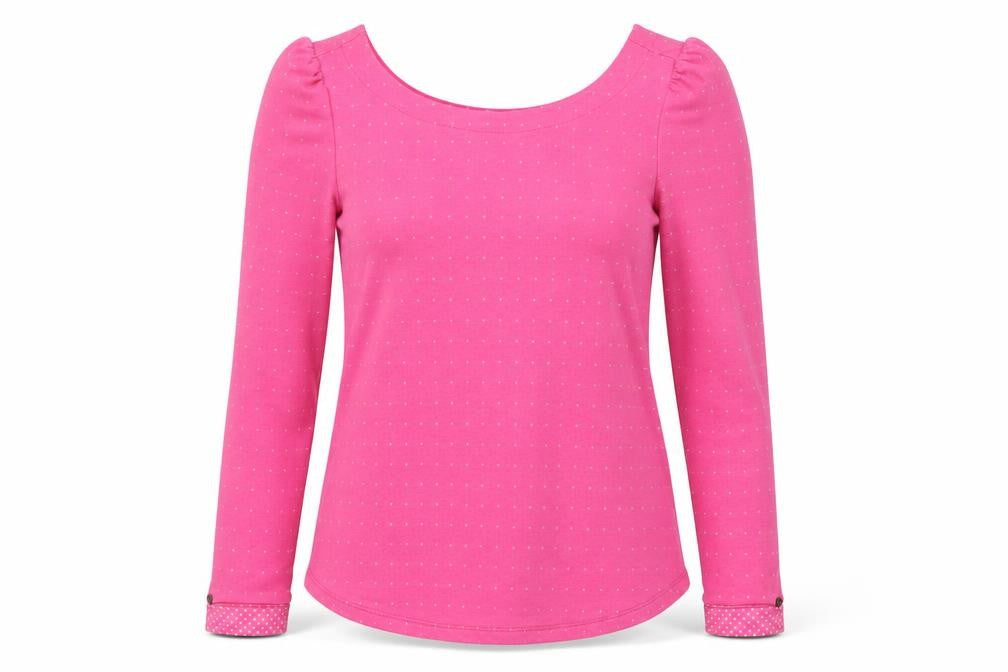 EDC Womens Pink Polka Dot  Pullover Sweatshirt Size M