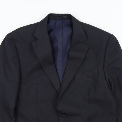 Preloved F&F Mens Blue   Jacket Suit Trousers Size 40 - Detail