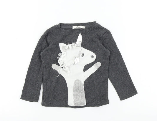 oh baby Baby Grey Colourblock  Basic T-Shirt Size 18-24 Months