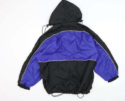 Back view of stanino boys’ black colourblock anorak jacket, size S