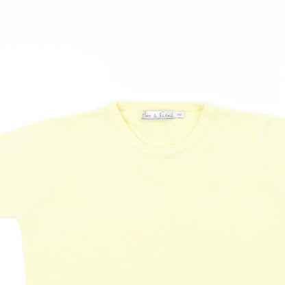 Preloved Pure & Natural Womens Yellow   Pullover Jumper Size 10 - Detail