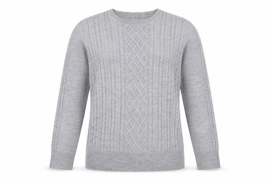 Front view of Papaya women’s grey henley jumper, size UK 10