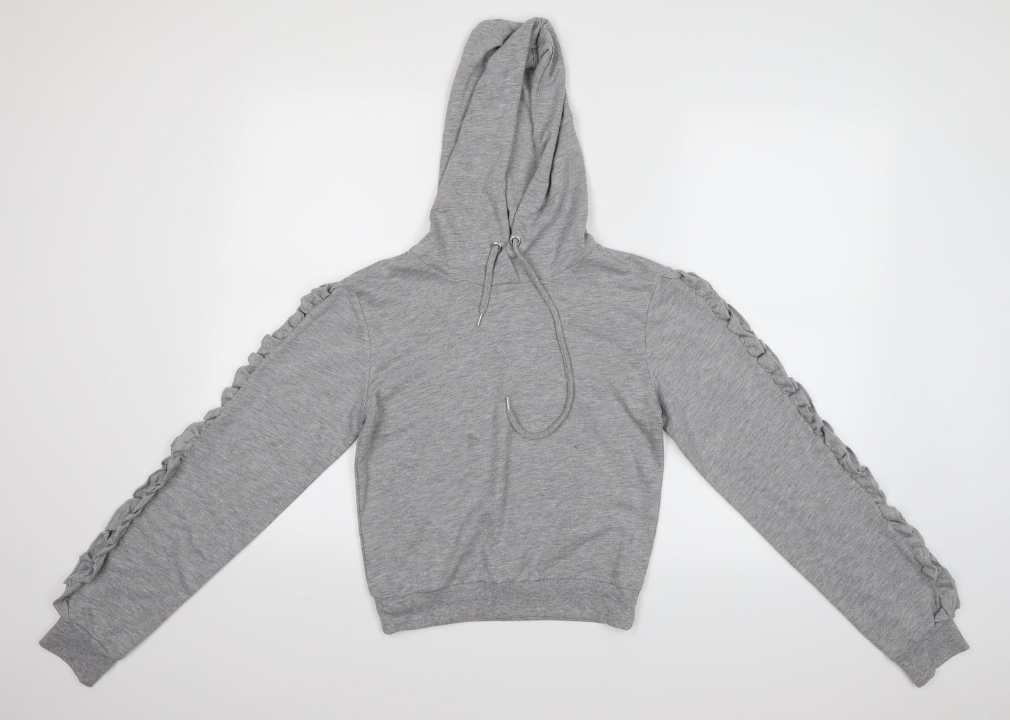 Select Womens Grey   Pullover Hoodie Size S  - Cropped