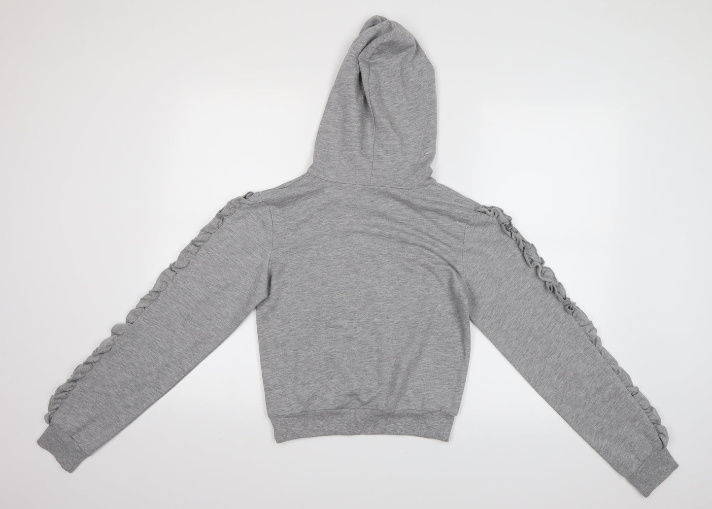 Select Womens Grey   Pullover Hoodie Size S  - Cropped