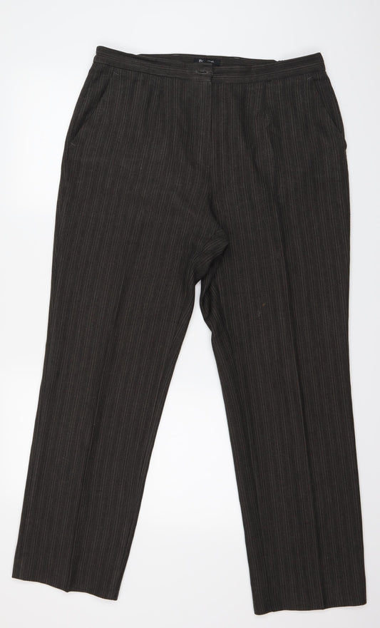 brandtex Womens Brown Striped  Trousers  Size 18 L28.5 in
