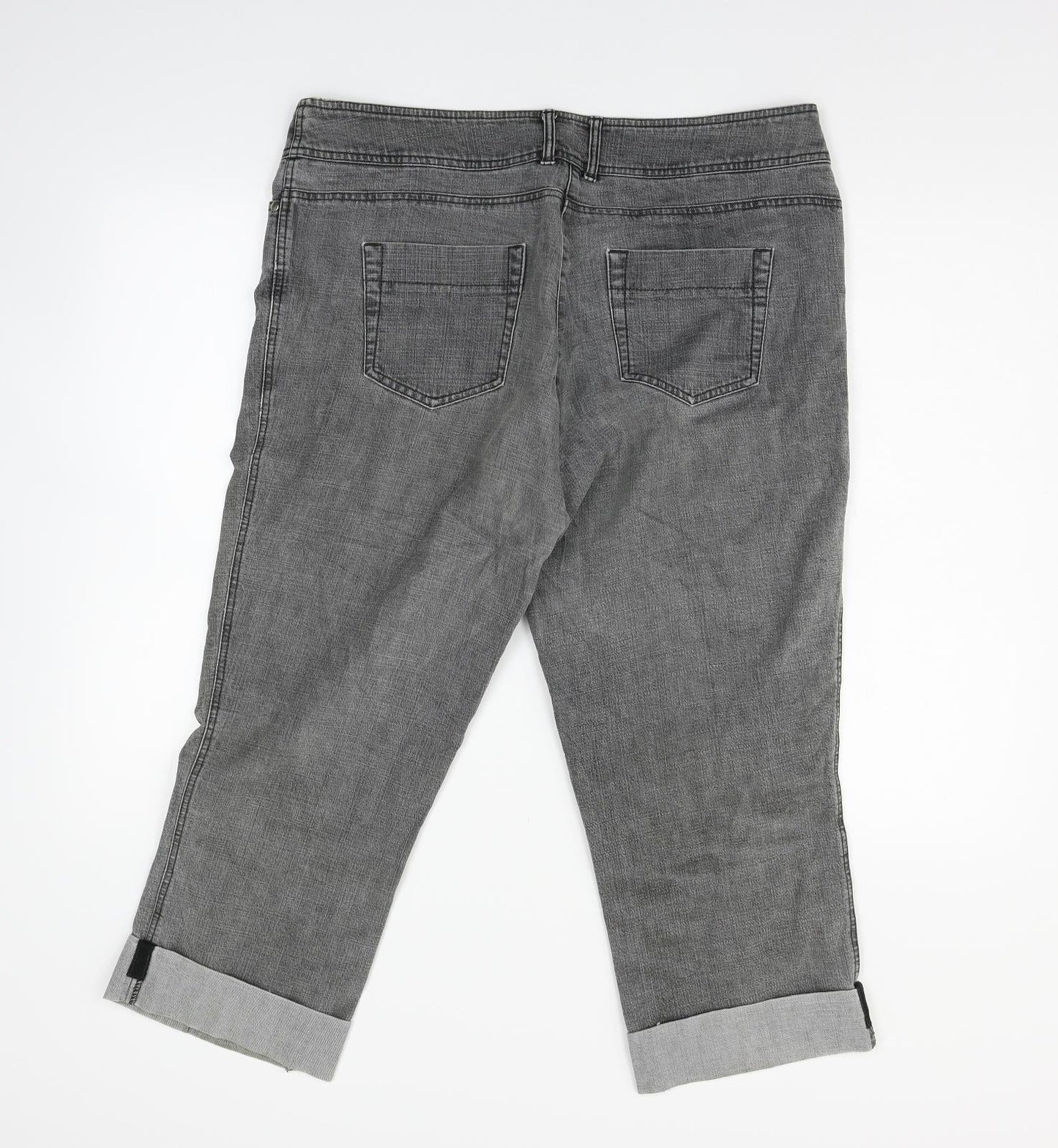 Preworn Womens Grey  Denim Cropped Jeans Size L L22 in