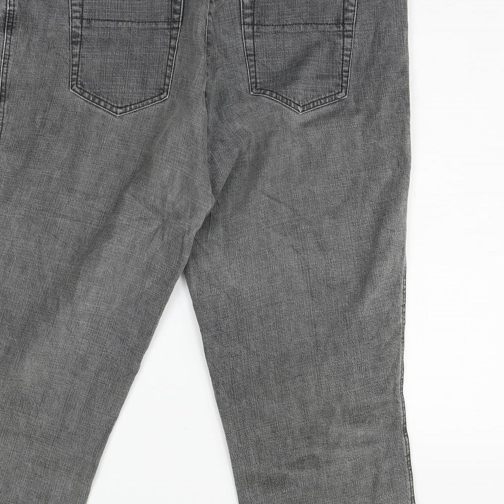 Preworn Womens Grey  Denim Cropped Jeans Size L L22 in