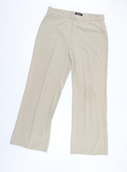 Additional front view of Alexara women’s beige trousers, size UK 18, 31-inch leg