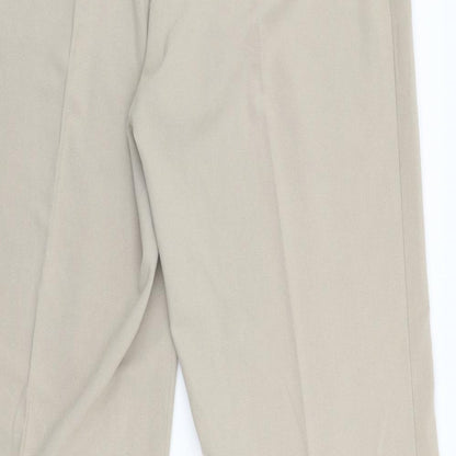 Brand and care label for Alexara women’s beige trousers, size UK 18, 31-inch leg