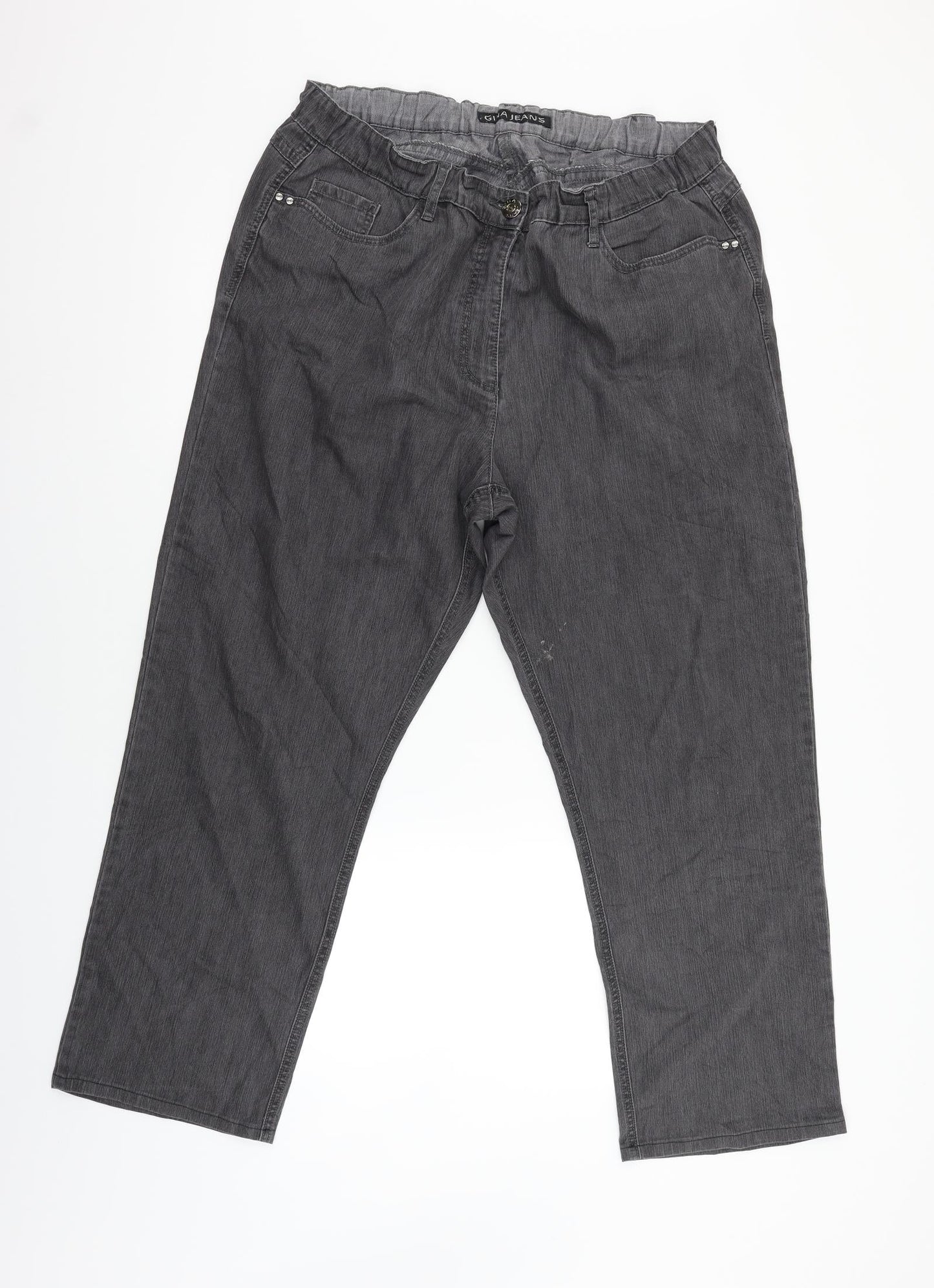 Gina Womens Black  Denim Straight Jeans Size 32 L27 in