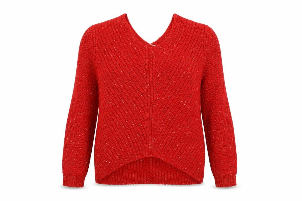 Promod Womens Red  Knit Pullover Jumper Size M