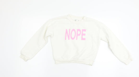 Primark Girls White   Pullover Sweatshirt Size 10-11 Years