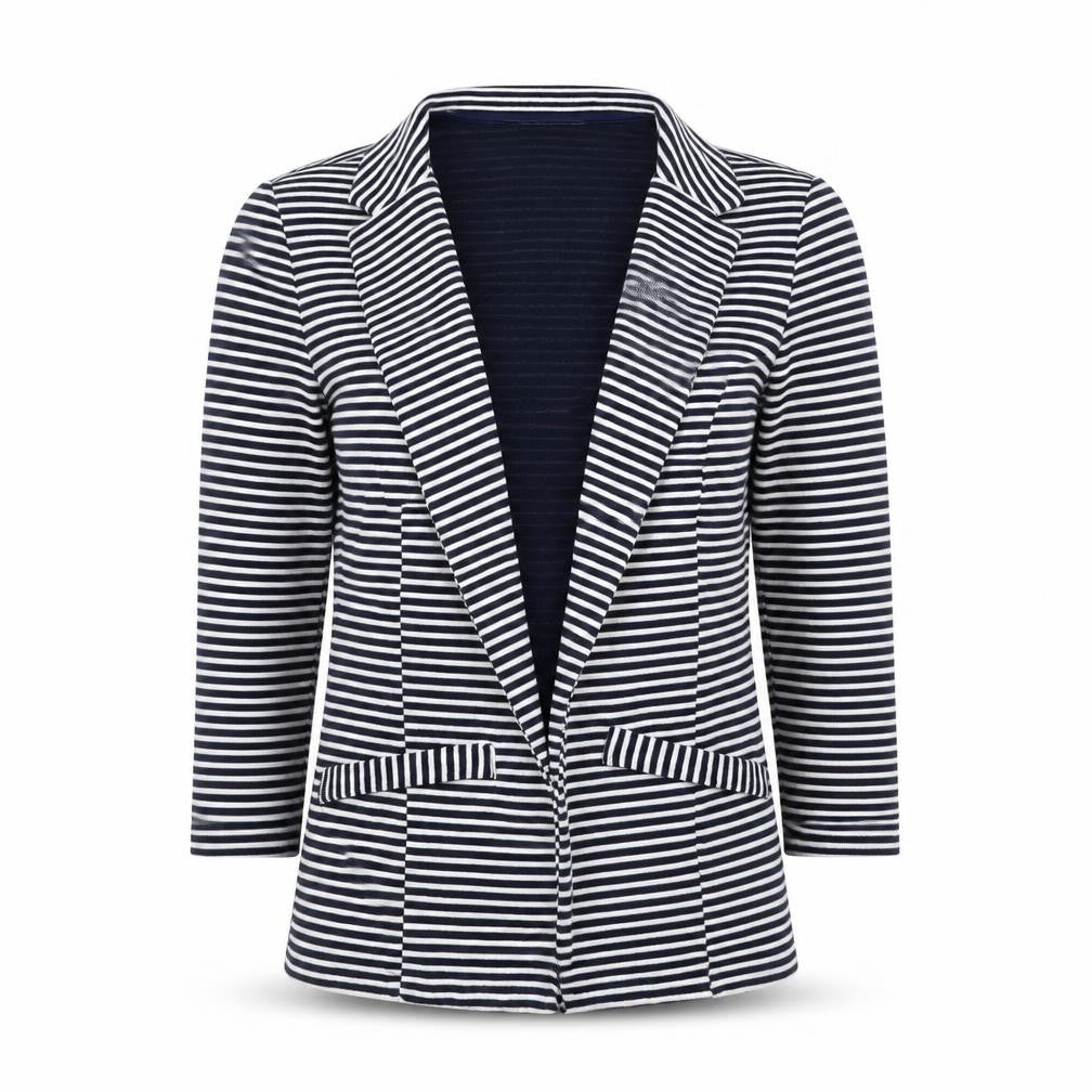 Papaya Womens White Striped  Jacket Blazer Size 10