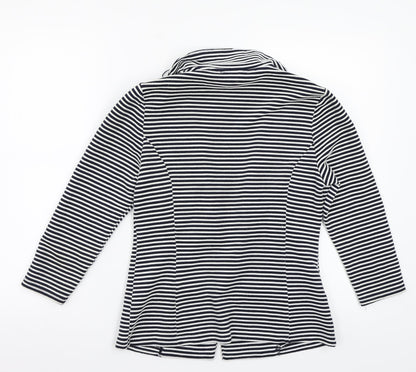 Back view of Papaya women’s white striped jacket blazer, size UK 10