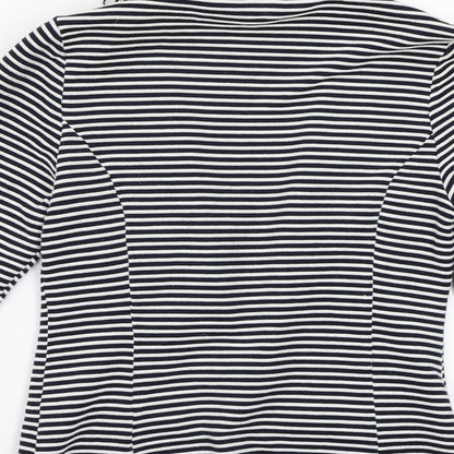 Brand and care label for Papaya women’s white striped jacket blazer, size UK 10
