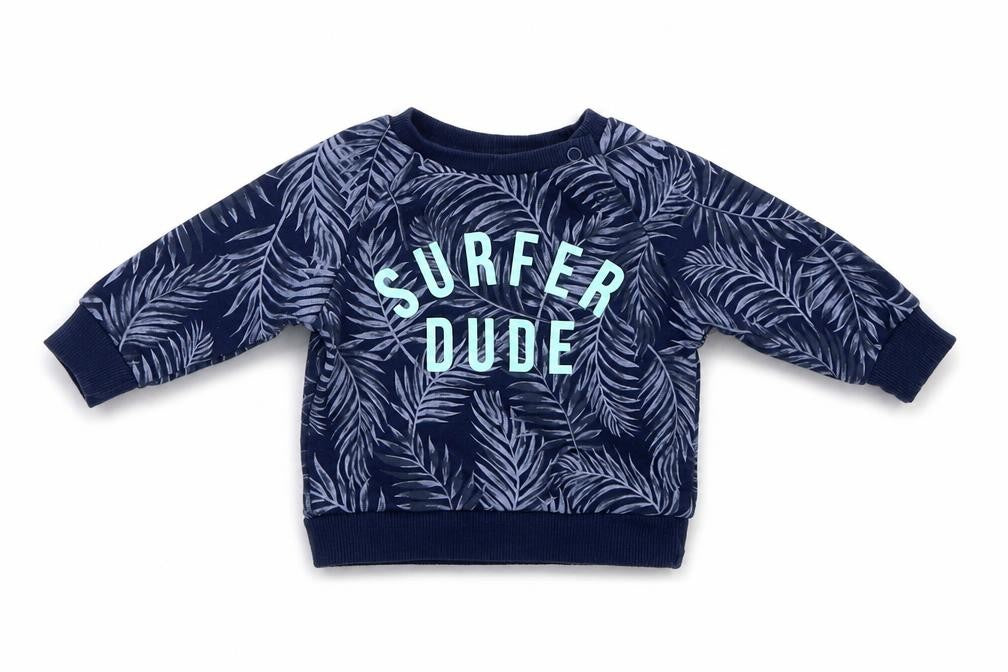 Primark Boys Blue Floral  Pullover Jumper Size 0-3 Months