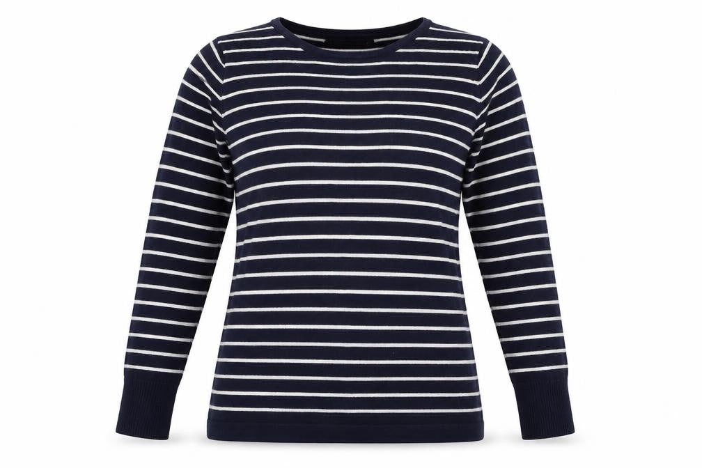 Queen shop Womens Blue Striped  Pullover Jumper One Size