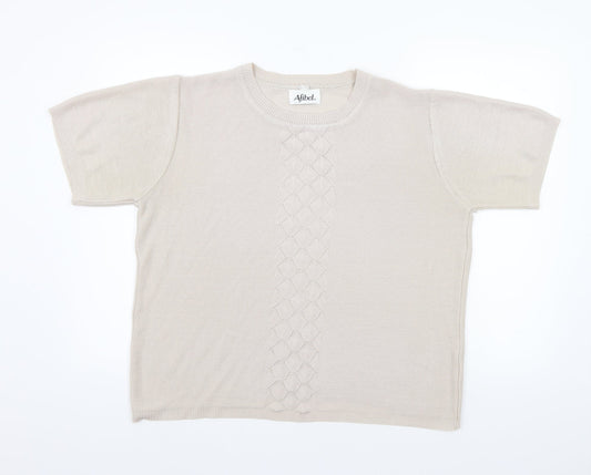 Afibel Womens Beige   Basic T-Shirt Size L