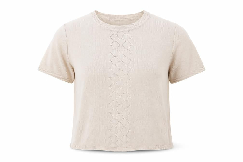Afibel Womens Beige   Basic T-Shirt Size L