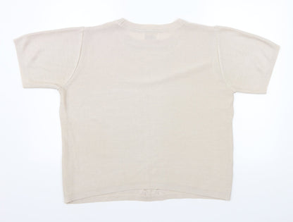 Afibel Womens Beige   Basic T-Shirt Size L