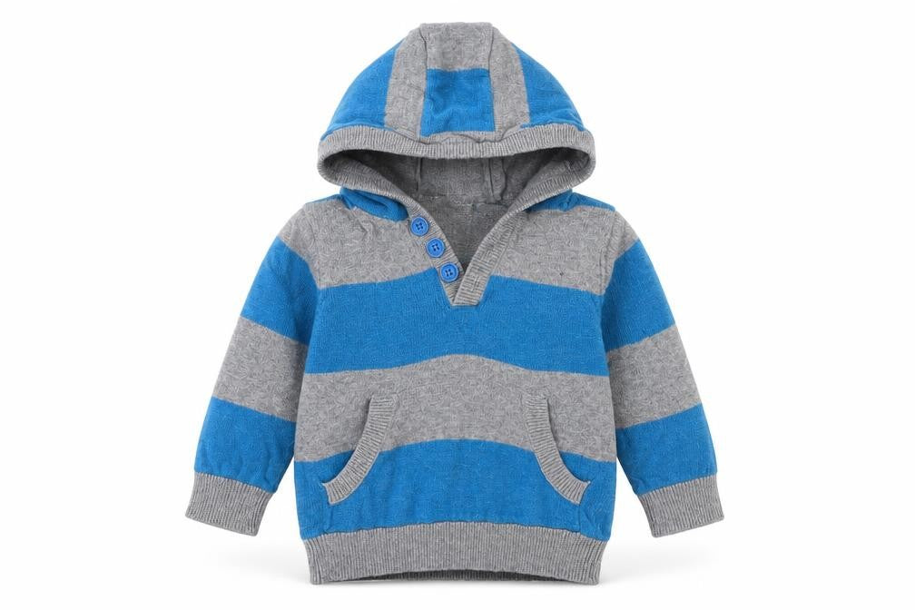 Mini Club Boys Blue Striped  Pullover Jumper Size 6-9 Months